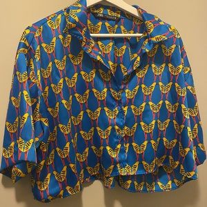 Zara button-up crop top